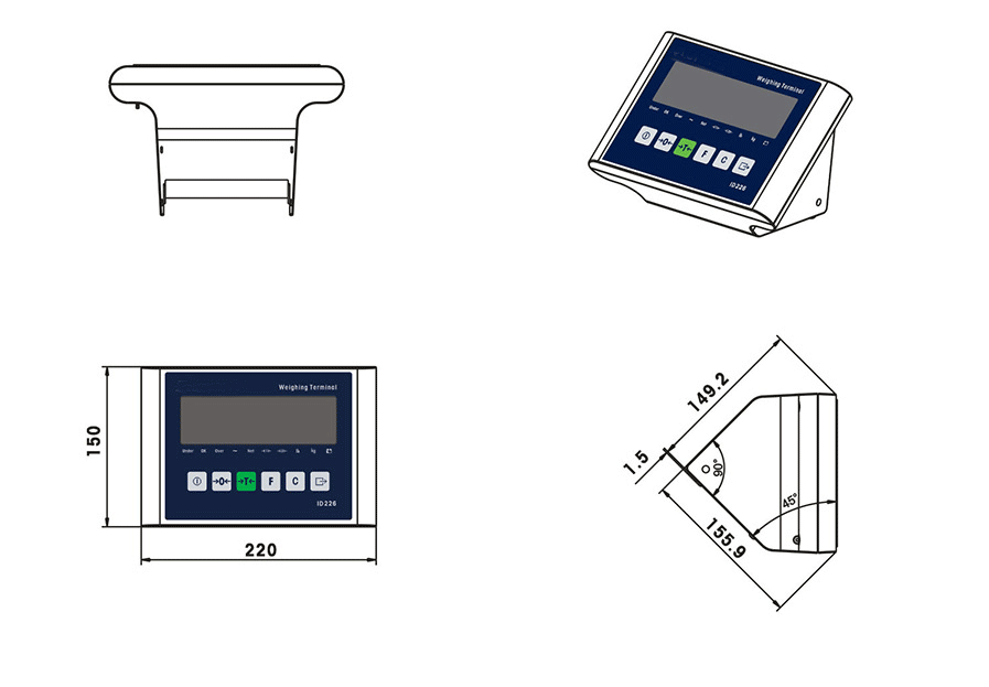 工業計重儀表266安裝尺寸